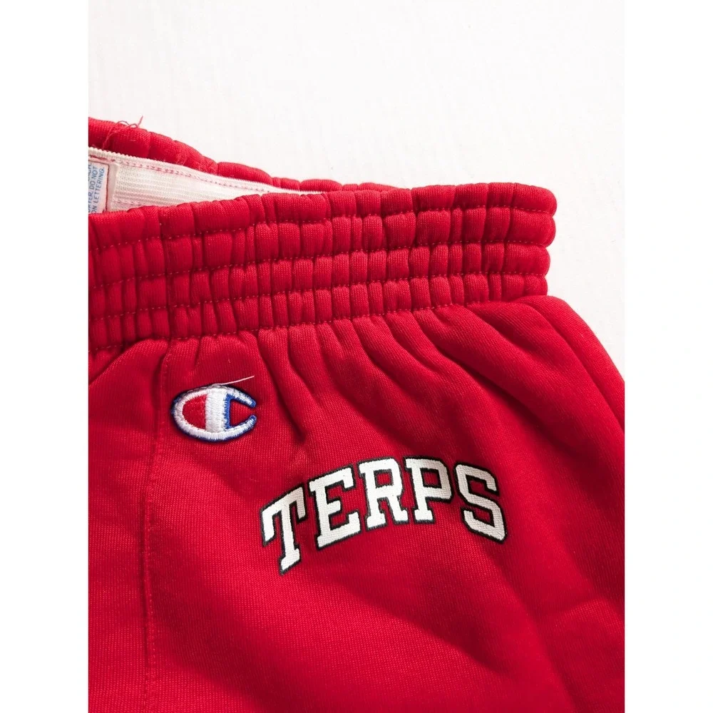 Mens XXL Vintage Champion Sweatpants Maryland Terps 80s Terps Red Double Lined‎